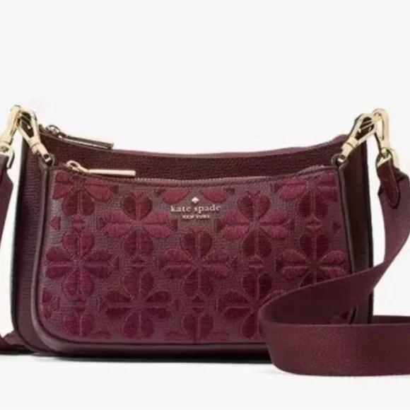 NWT Kate Spade New York Duet Spade Flower Convertible Crossbody Clutch Bag - Picture 2 of 11